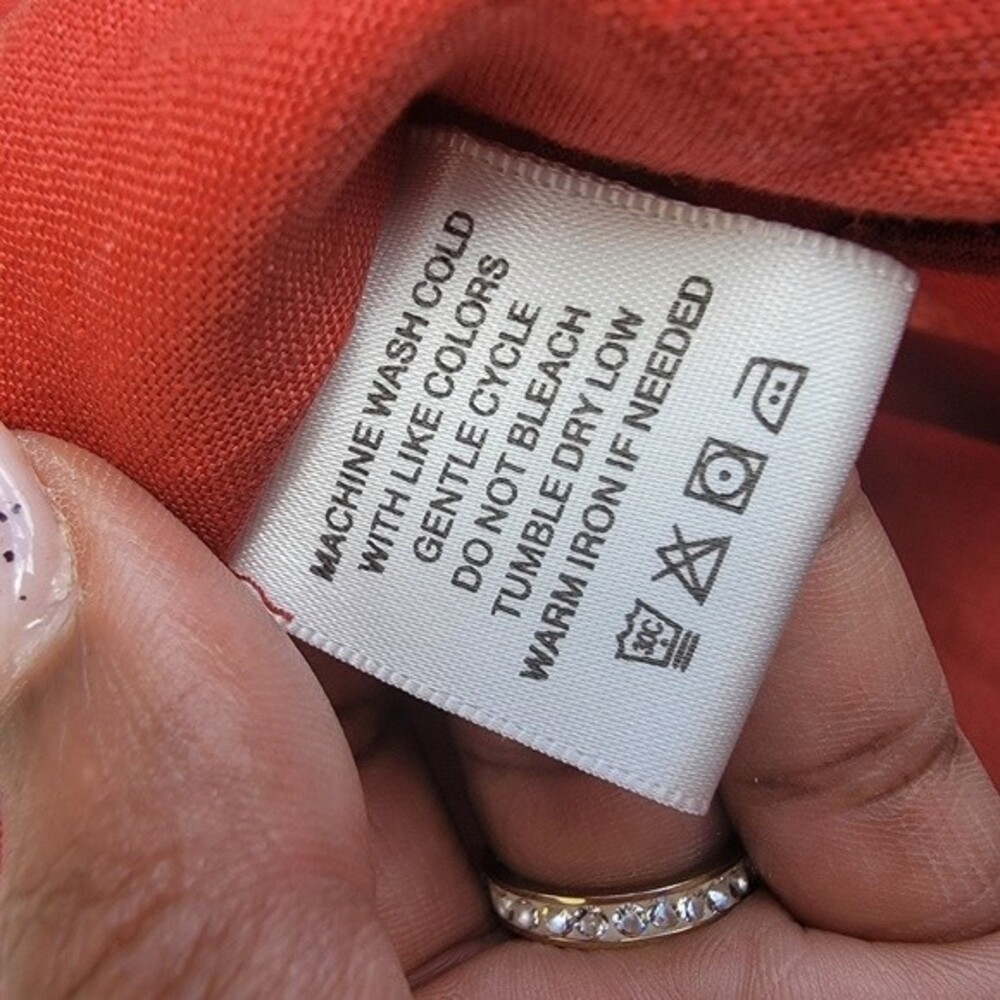 Kate Hill 100% Linen Rust Colored Button Down Blo… - image 4